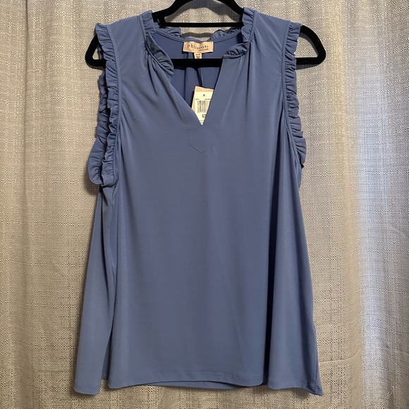 Philosophy Tops - NWT Philosophy Tank Top in Soft Blue with Ruffles
